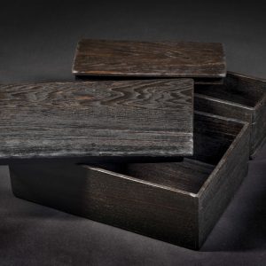 Bog oak three glass box