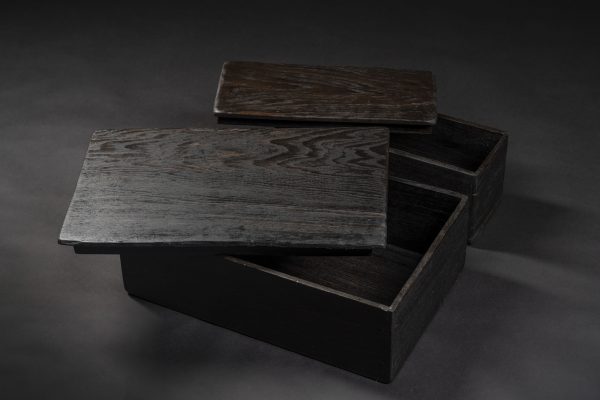 Bog oak three glass box - Image 9